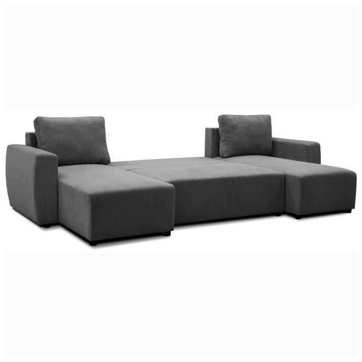 Canapé d'angle convertible panoramique PHARELL 5/6 places - Tissu vel