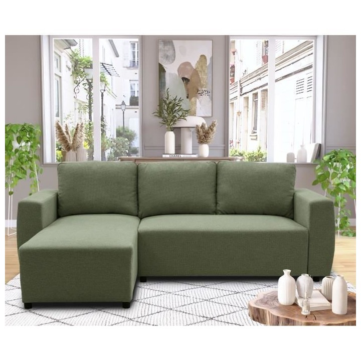 Canapé d'angle convertible réversible 3 a 4 places - PHARELL - Tissu