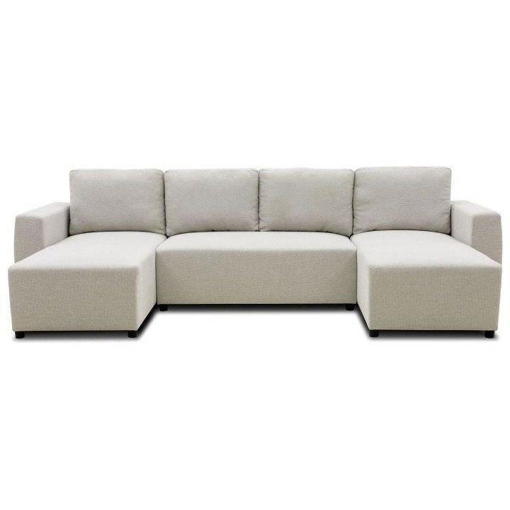 Canapé d'angle convertible panoramique PHARELL 5/6 places - Tissu bei