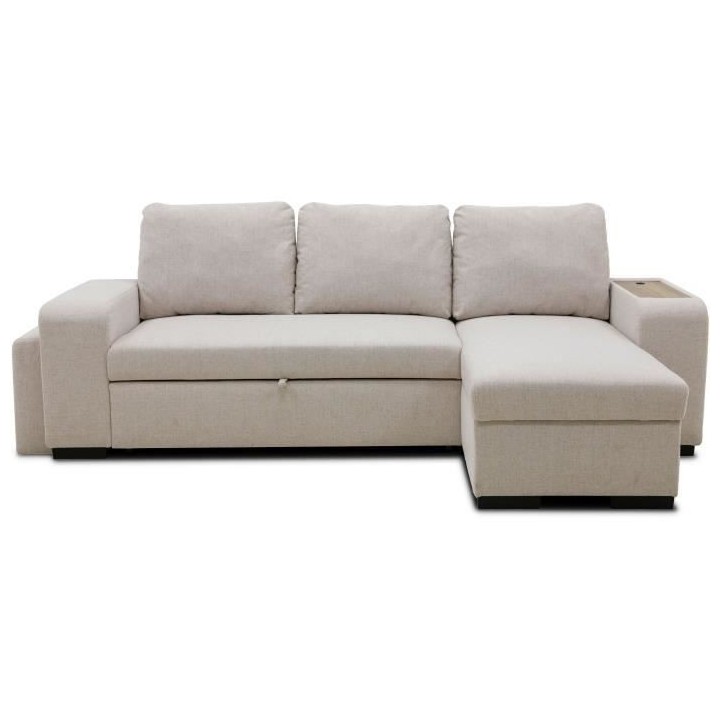 Canapé d'angle convertible réversible VALDO 3 a 4 places - Tissu Bei