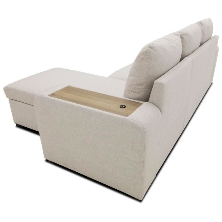 Canapé d'angle convertible réversible VALDO 3 a 4 places - Tissu Bei