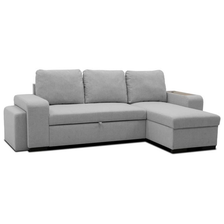 Canapé d'angle convertible réversible VALDO 3 a 4 places - Tissu Sou