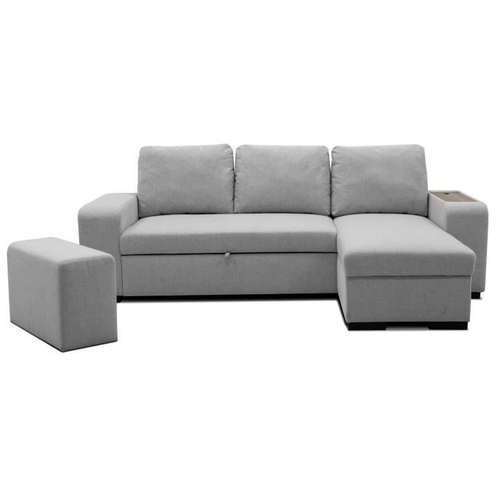 Canapé d'angle convertible réversible VALDO 3 a 4 places - Tissu Sou