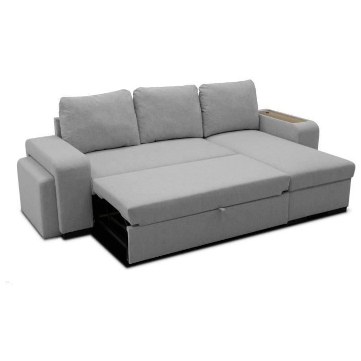 Canapé d'angle convertible réversible VALDO 3 a 4 places - Tissu Sou