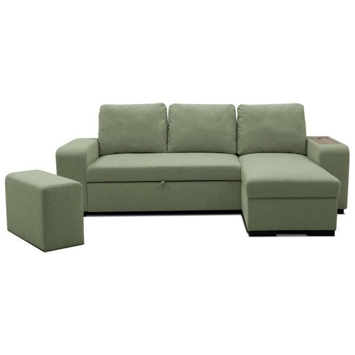 Canapé d'angle convertible réversible VALDO 3 a 4 places - Tissu Nev