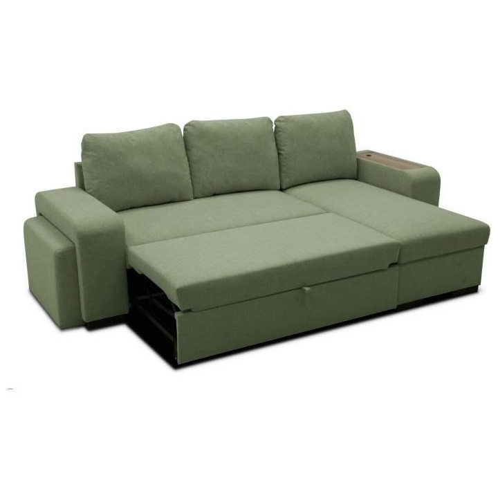 Canapé d'angle convertible réversible VALDO 3 a 4 places - Tissu Nev