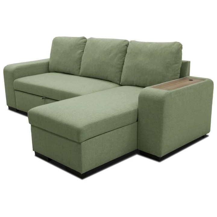 Canapé d'angle convertible réversible VALDO 3 a 4 places - Tissu Nev