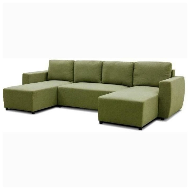 Canapé d'angle convertible panoramique PHARELL 5/6 places - Tissu oli