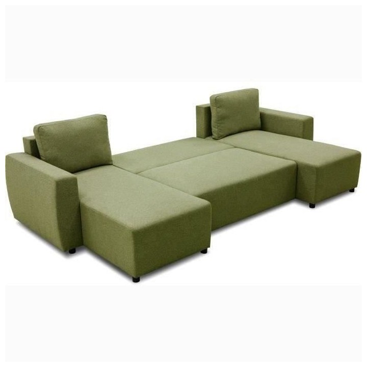 Canapé d'angle convertible panoramique PHARELL 5/6 places - Tissu oli