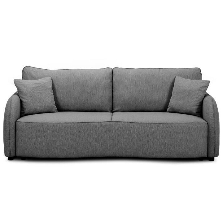 Canapé convertible BARI 3 places - Tissu anthracite - Coffre de range