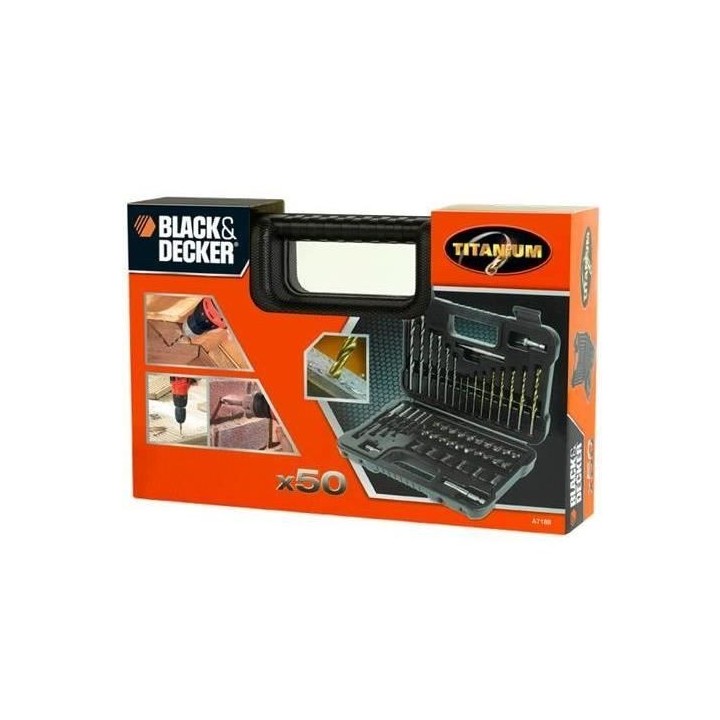 Coffret de perçage et vissage BLACK+DECKER - A7188-XJ - 50 accessoire