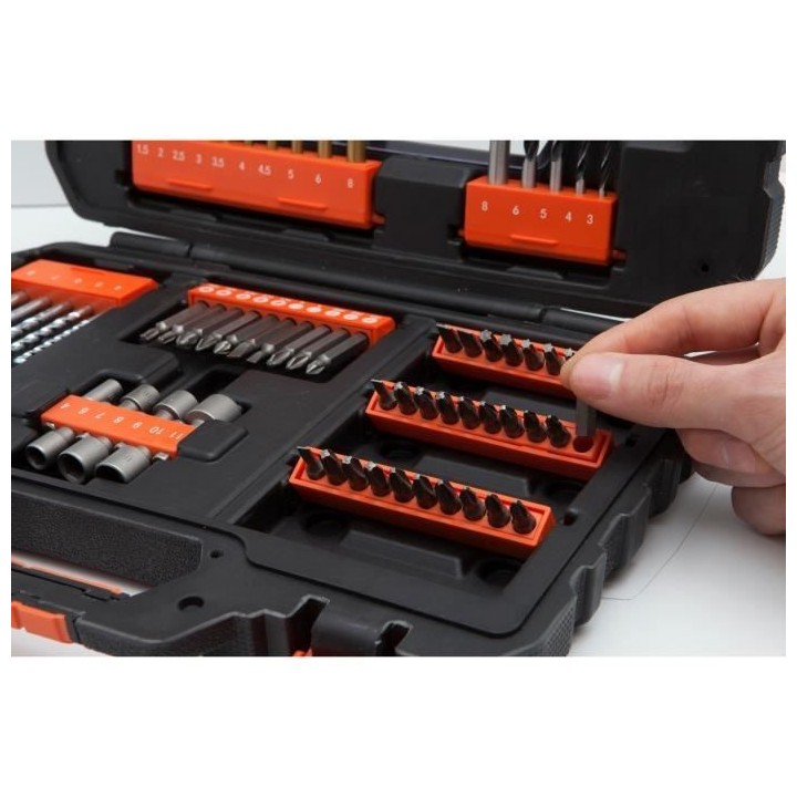 Coffret Vissage Perçage BLACK+DECKER A7231-XJ - 76 Accessoires Forets