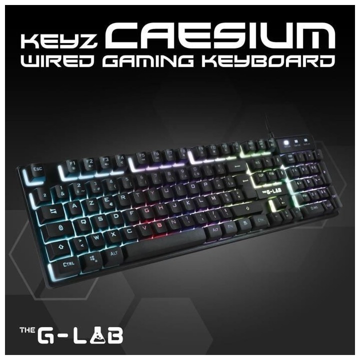 Clavier Gaming - Membrane RGB - THE G-LAB - KEYZ-CAESIUM/FR - FR Layou