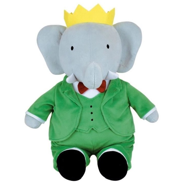 Peluche - JEMINI - Peluche Éléphant Babar +/- 40 cm - En peluche dou