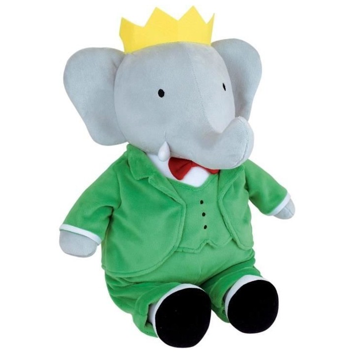 Peluche - JEMINI - Peluche Éléphant Babar +/- 40 cm - En peluche dou