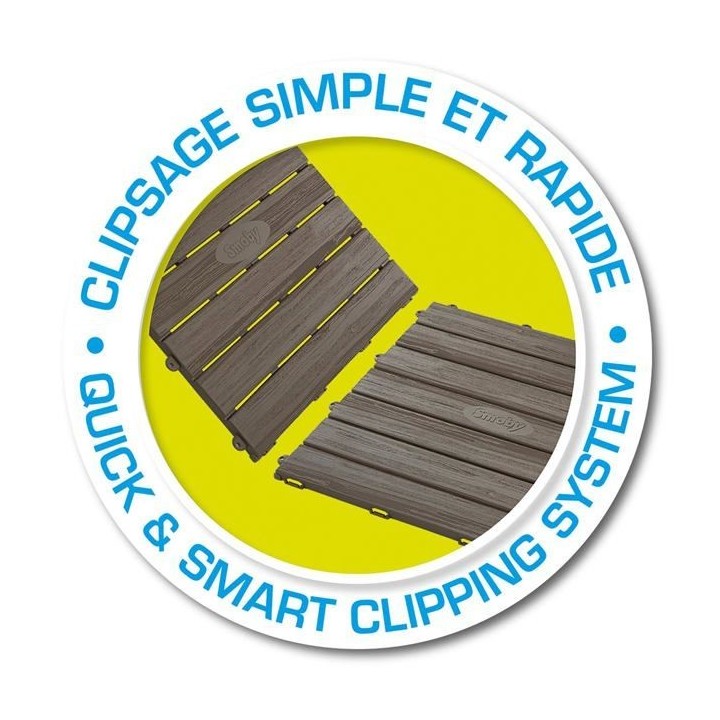 Smoby - Set de 6 dalles - Plancher de Maison - Anti-UV - 45x45cm - Eff