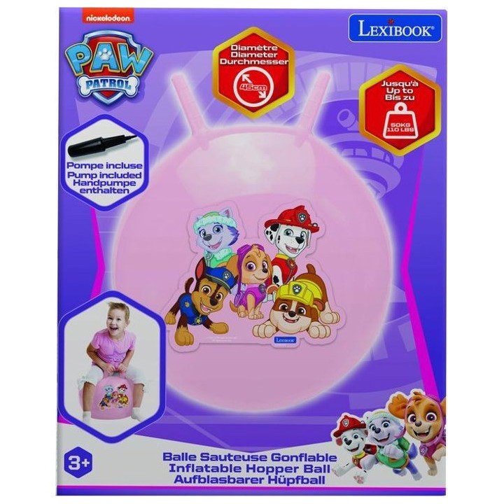 Balle Sauteuse Gonflable rose Pat' Patrouille 45cm