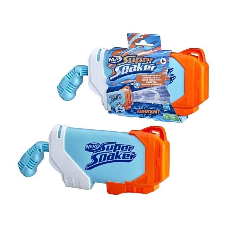 NERF SUPER SOAKER - Blaster a eau Torrent - jet d'eau diluvien, mécanisme a pompe, jeu d'eau d'extérieur