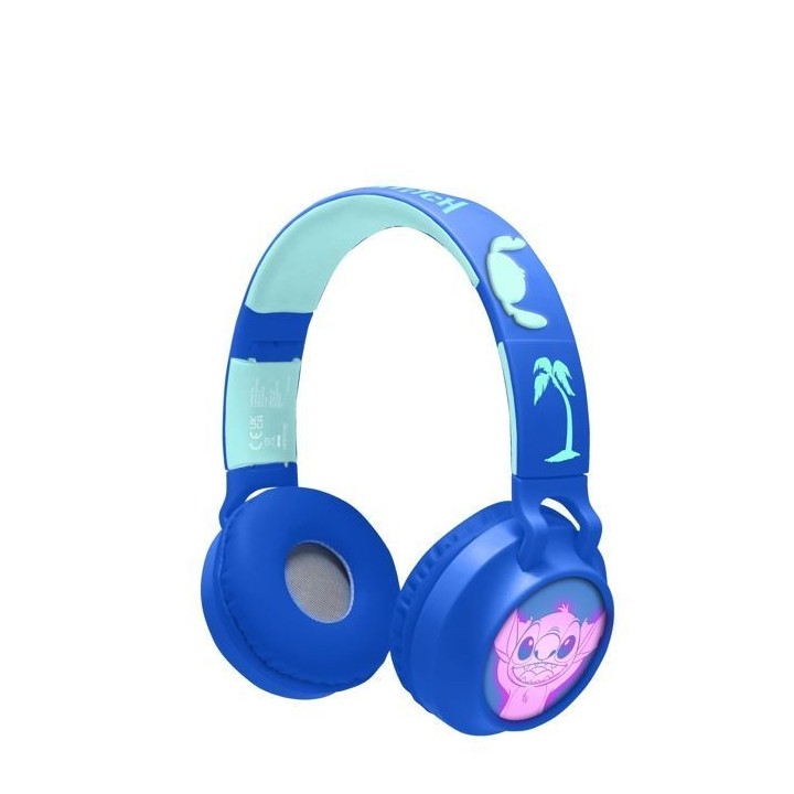 Casque lumineux pliable Bluetooth et filaire avec un design 3D de l'un