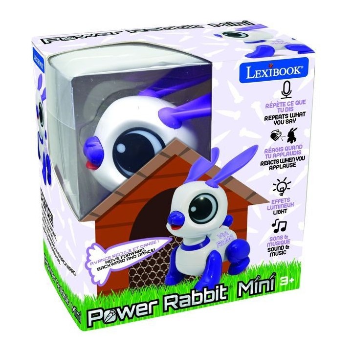 Power Rabbit Mini - Robot lapin avec effets lumineux et sonores, contr