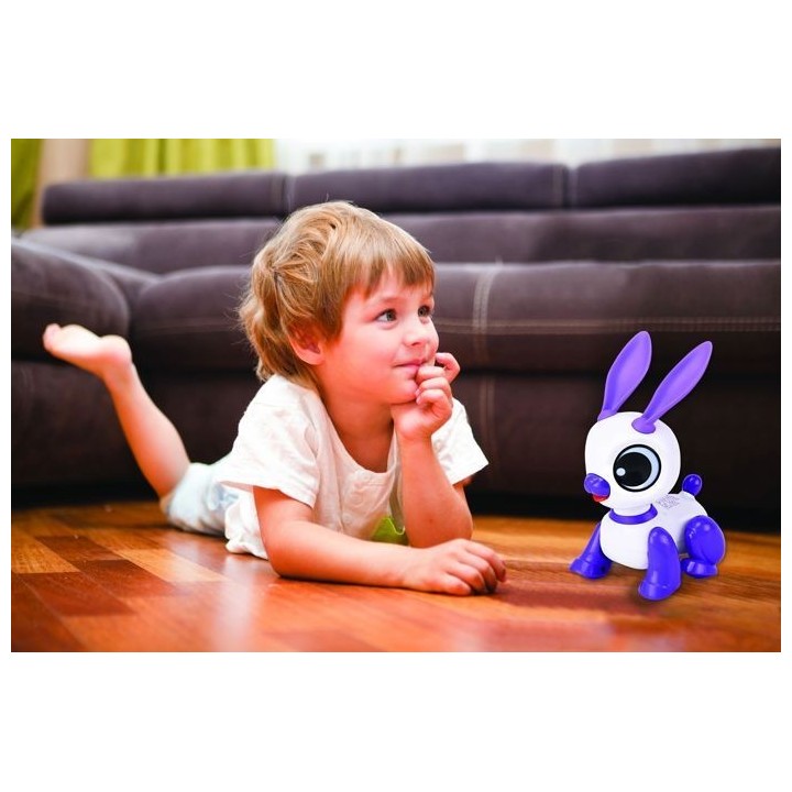 Power Rabbit Mini - Robot lapin avec effets lumineux et sonores, contr