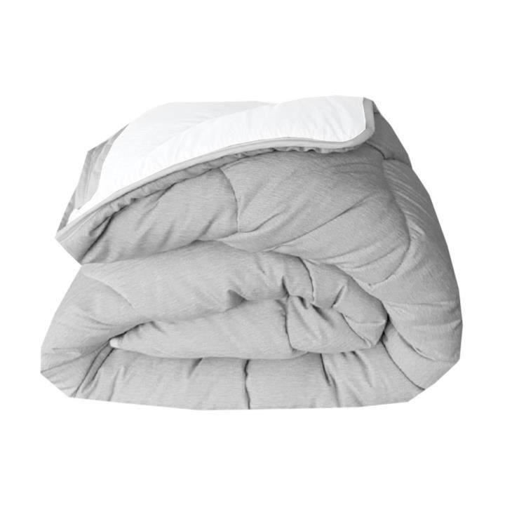 ABEIL Couette tempérée BICOLORE 200x200cm - Blanc & Gris chiné