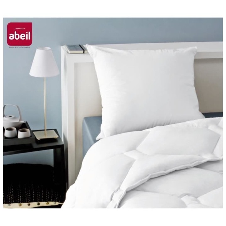 ABEIL Lot de 2 Oreillers Anti-Acarien - 60 x 60 cm - Blanc