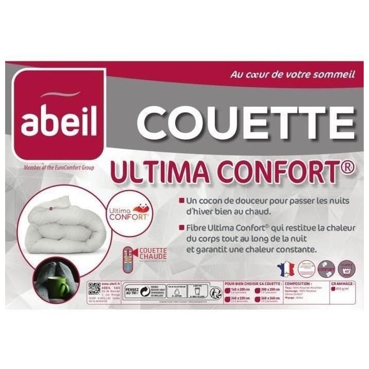 ABEIL Couette Ultima Confort 450 - 140 x 200 cm