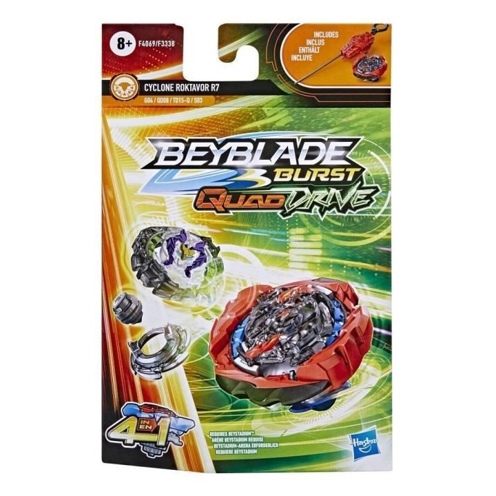 BEYBLADE - Burst QuadDrive - Starter Pack avec toupie Cyclone Roktavor