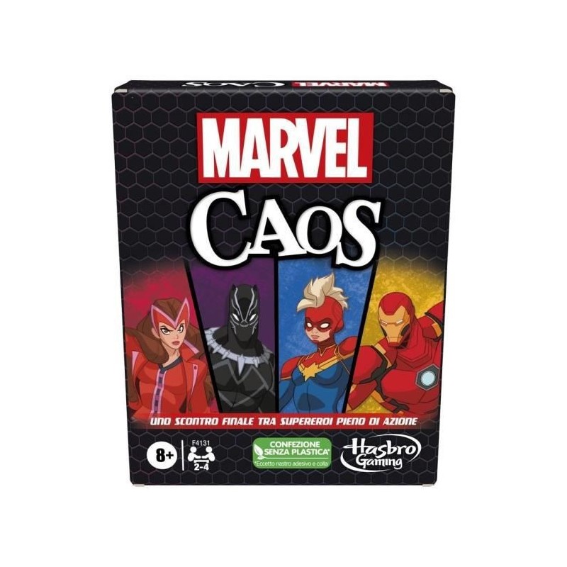 MARVEL Chaos - Jeu de cartes avec super-héros Marvel, jeu amusant pour la famille, des 8 ans, facile a apprendre