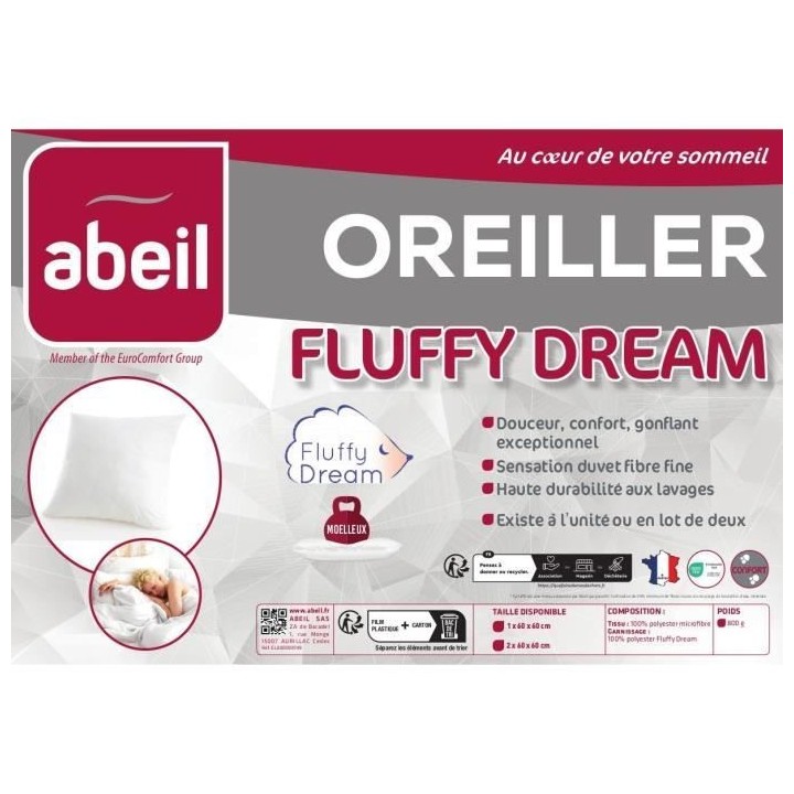 ABEIL Oreiller FluffyDream 60 x 60 cm