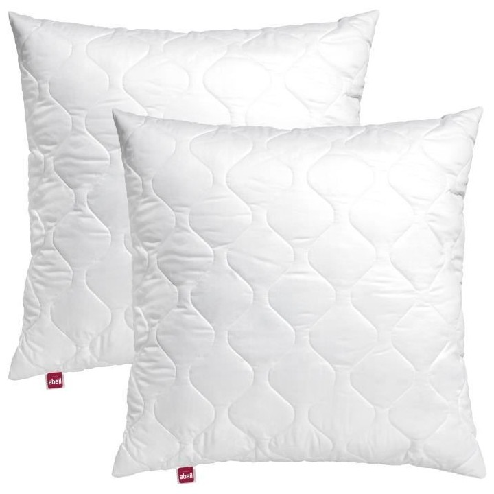 ABEIL Lot de 2 Oreillers a mémoire de forme matelassés- 60x60 cm - B