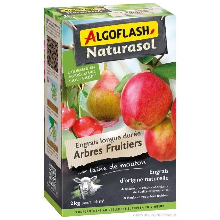 Engrais longue durée Arbres fruitiers - ALGOFLASH NATURASOL - 2kg