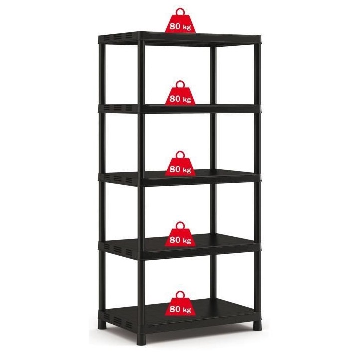Étagere de rangement XL KETER Plus X/5 - Noir - 90 x 60 x 187 cm - 80