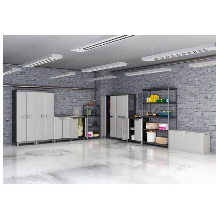 Armoire de rangement haute KETER LINEAR - Noir / Gris - 68 x 39 x 173