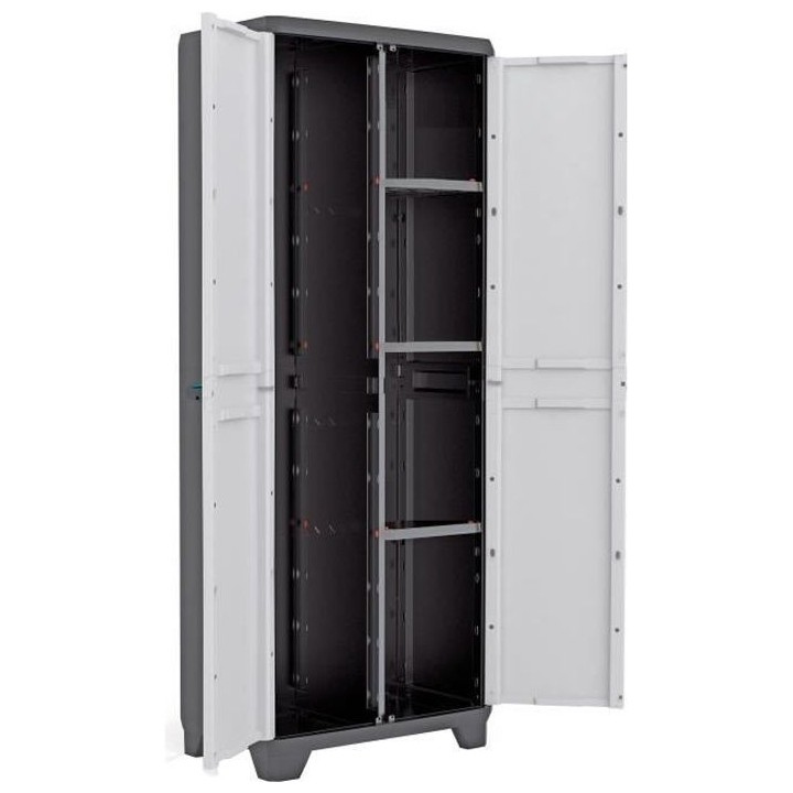 KIS Armoire de rangement utilitaire Linear - 68 x 39 x 173 cm - Noir e