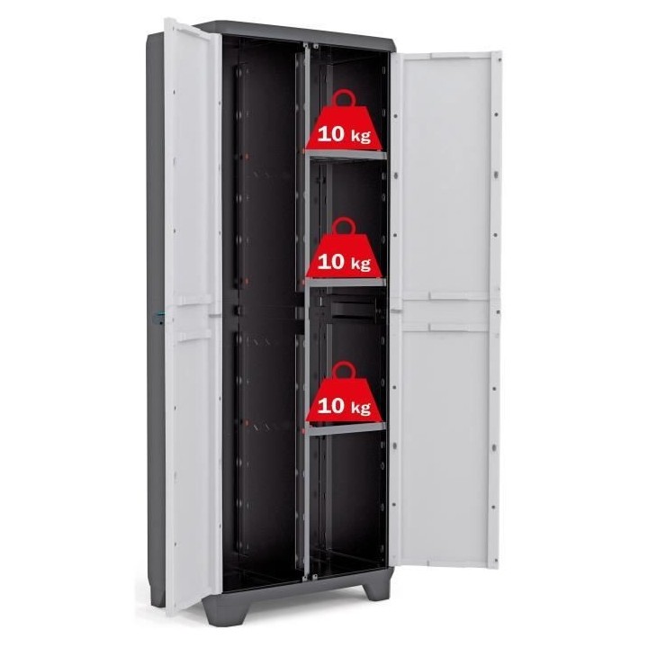 KIS Armoire de rangement utilitaire Linear - 68 x 39 x 173 cm - Noir e