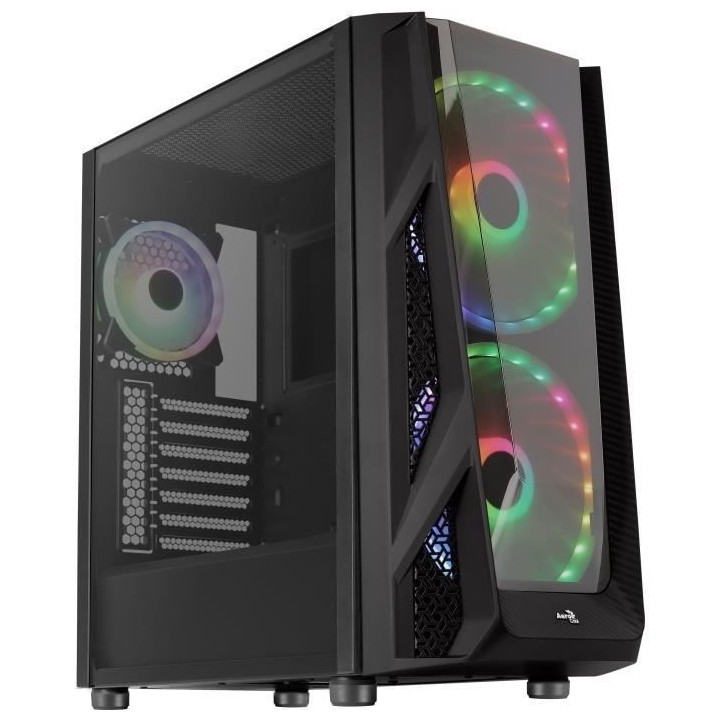 AEROCOOL BOITIER PC NightHawk Duo - Moyen Tour - Noir - Verre trempé