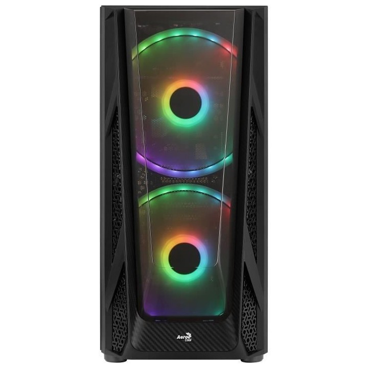 AEROCOOL BOITIER PC NightHawk Duo - Moyen Tour - Noir - Verre trempé