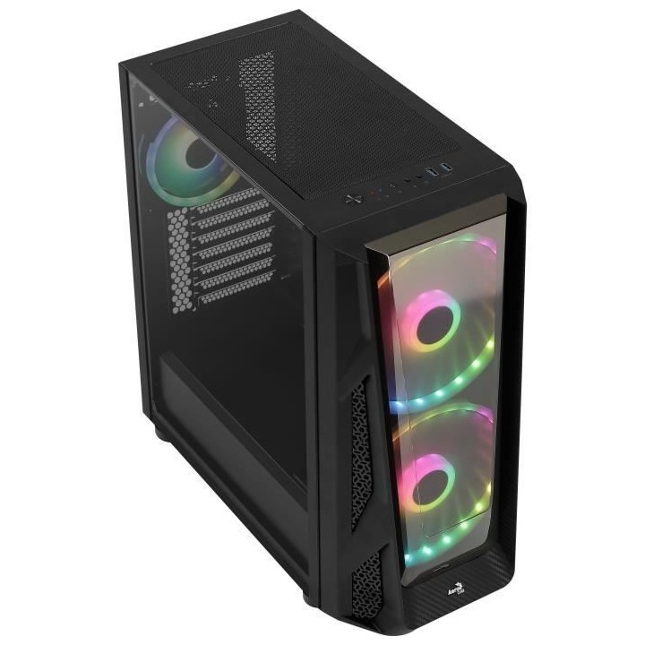 AEROCOOL BOITIER PC NightHawk Duo - Moyen Tour - Noir - Verre trempé