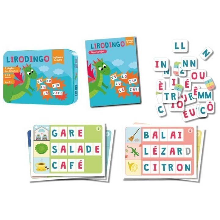 LiroDingo Syllabes et Mots - Asmodee - Apprendre a lire en s'amusant -