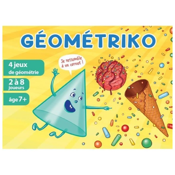 Géométriko - Asmodee - 4 jeux de géométrie - Quizz, rami, 7 famill