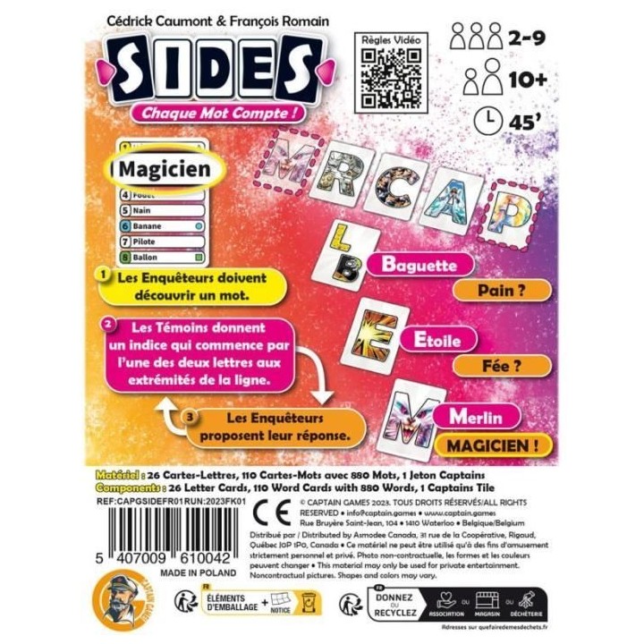Sides - Asmodee - Jeu de déduction et d'analyse - Des 10 ans