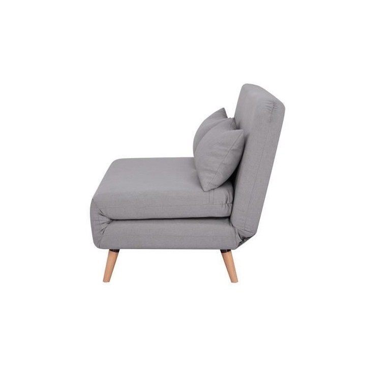 Banquette BZ 2 places - Style scandinave gris - L 130 x P 90 x 81 cm -