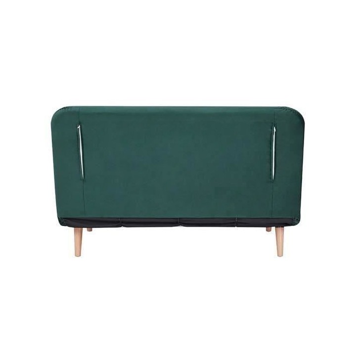 Banquette BZ 2 places - Style scandinave - Velours vert - L 130 x P 90
