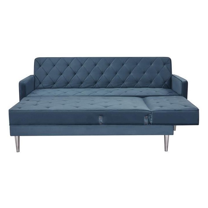 Canapé d'angle 3 places réversible ISTANA -Velours Bleu - L 286 x P