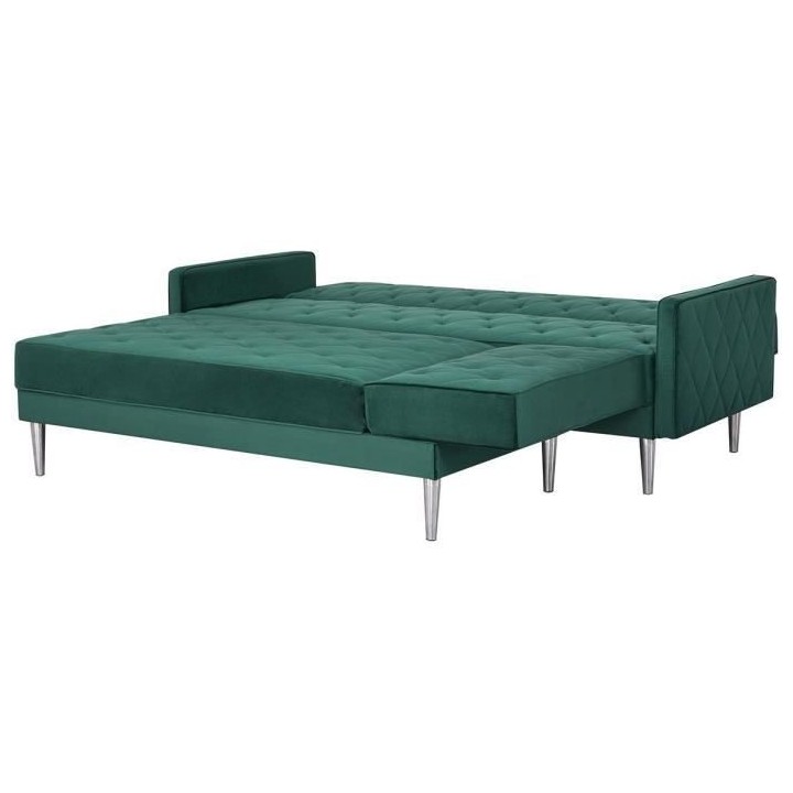 Canapé d'angle réversible 3 places ISTANA -Velours Vert- - - L 286 x