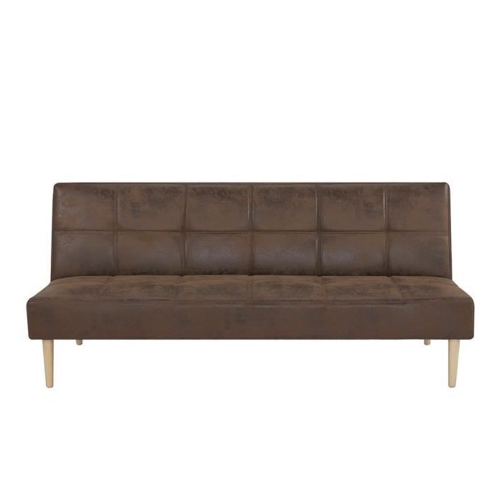 Banquette convertible Clic-clac 2 places - Simili Marron - L 178 x P 8