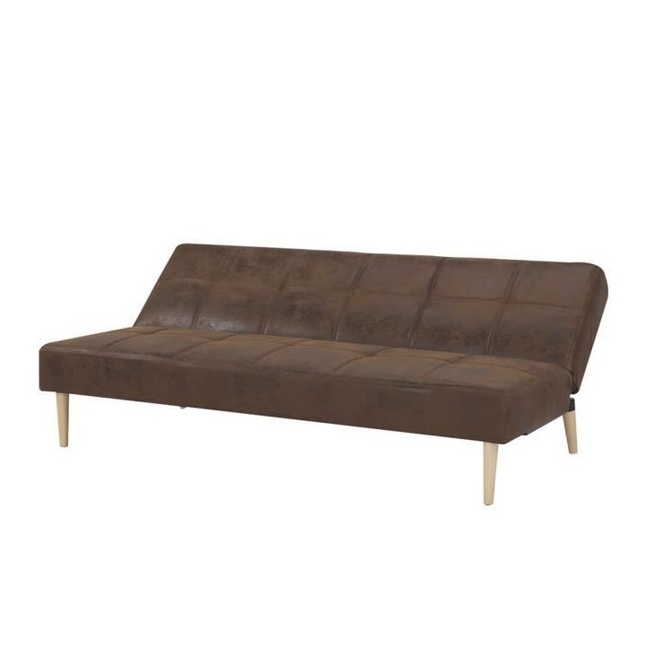 Banquette convertible Clic-clac 2 places - Simili Marron - L 178 x P 8