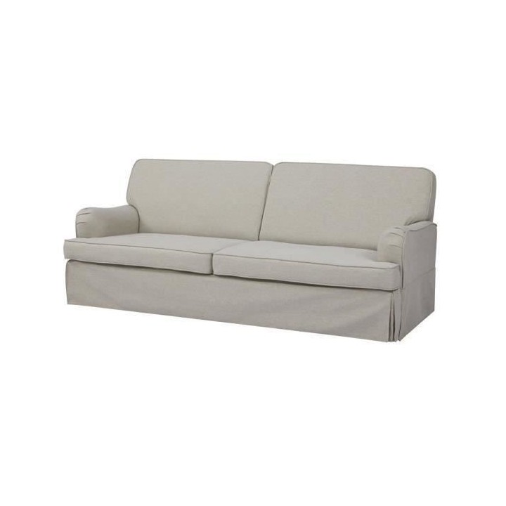 LUZ Canapé convertible - Tissu Beige - L 206 x P 95 x H 81 cm